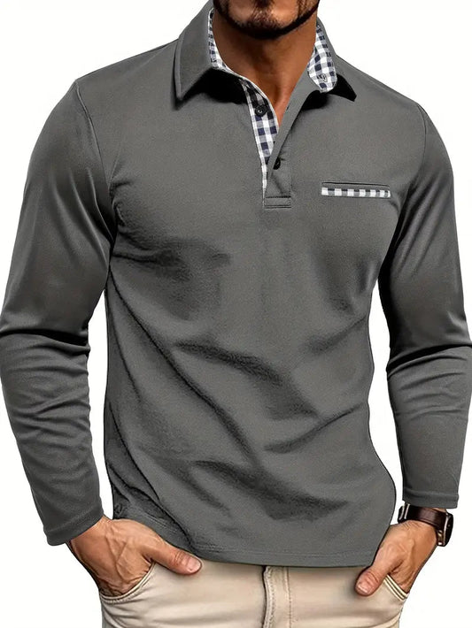 Cris Langærmet Poloshirt til Mænd | Blødt og Varmende Materiale 0