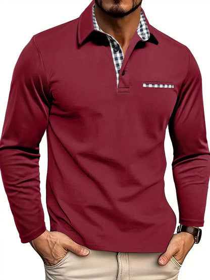 Cris Langærmet Poloshirt til Mænd | Blødt og Varmende Materiale 1