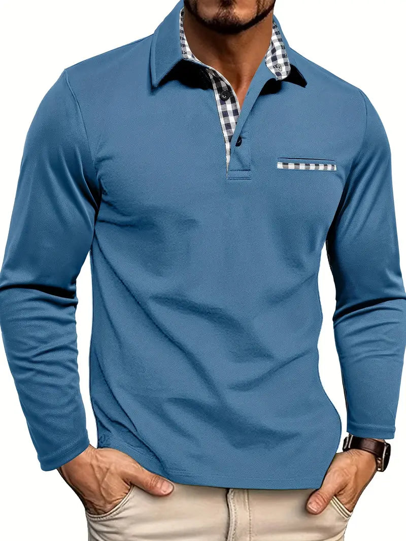 Cris Langærmet Poloshirt til Mænd | Blødt og Varmende Materiale 3