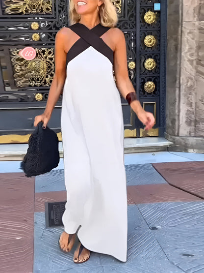 Dalia Maxikjole | Criss-Cross Halter, Let Vævet Design 1