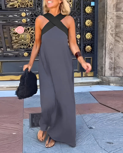 Dalia Maxikjole | Criss-Cross Halter, Let Vævet Design 2