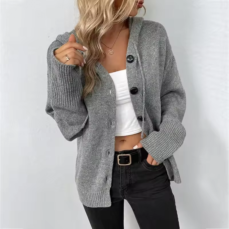 Dona Cardigan | Knaplukning, Ribdetaljer, Afslappet Fit 0