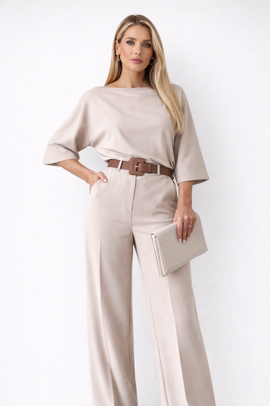 Elara Dame Jakkesæt | Elegant Beige, Komfortabel Pasform til Kvinder 0