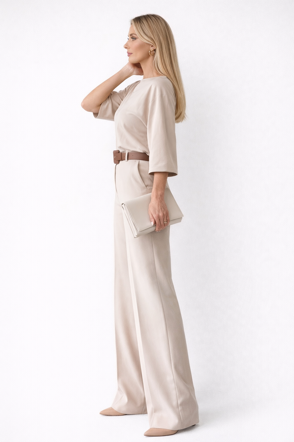 Elara Dame Jakkesæt | Elegant Beige, Komfortabel Pasform til Kvinder 3