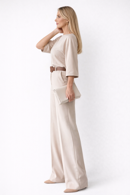 Elara Dame Jakkesæt | Elegant Beige, Komfortabel Pasform til Kvinder 3