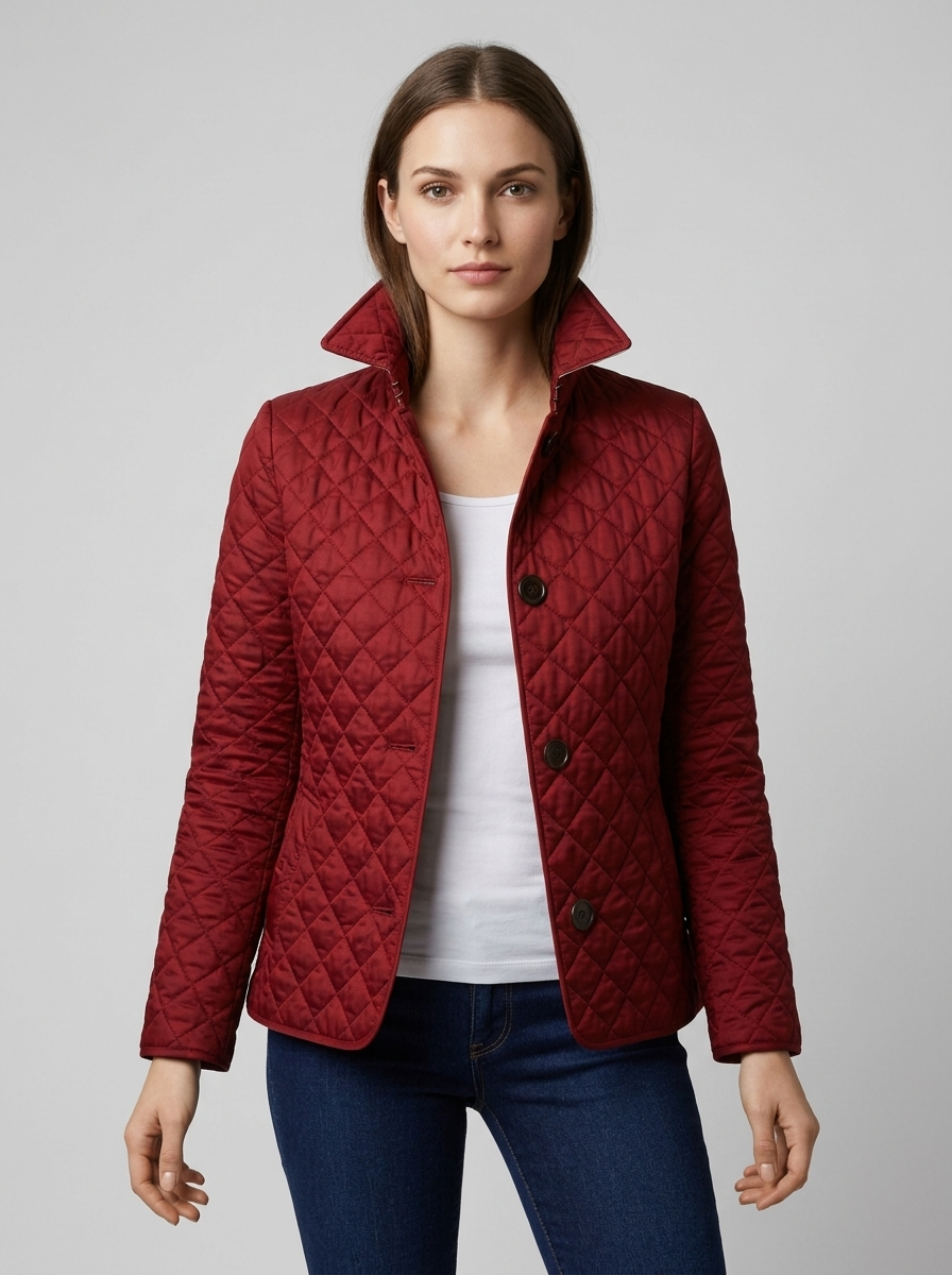 Elara Quiltet Jakke | Klassisk Design med Knaplukning 1