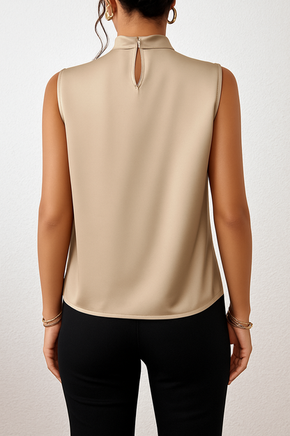 Elara Satin Haltertop | Draperet Halsudskæring, Satinpolyester 3