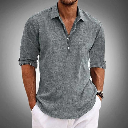 Birk Polo Shirt | Klassisk Pasform, Hørmateriale 1