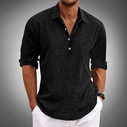 Birk Polo Shirt | Klassisk Pasform, Hørmateriale 2