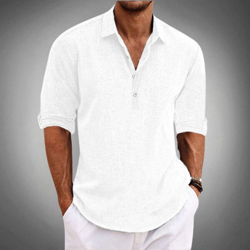 Birk Polo Shirt | Klassisk Pasform, Hørmateriale 3