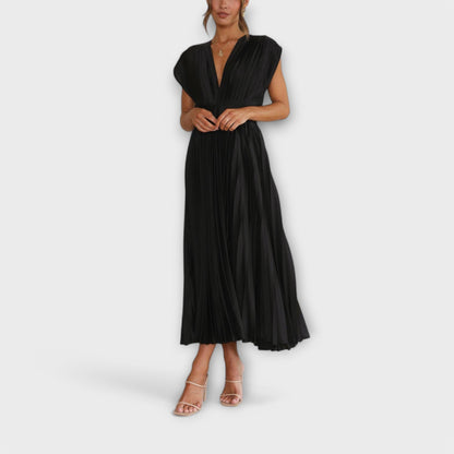 Elysia Midi Kjole | Plisseret, Letvægts, Rose Red 9