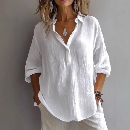 Elysia V-Hals Bluse | Letvægt, Elegant Drapering 0
