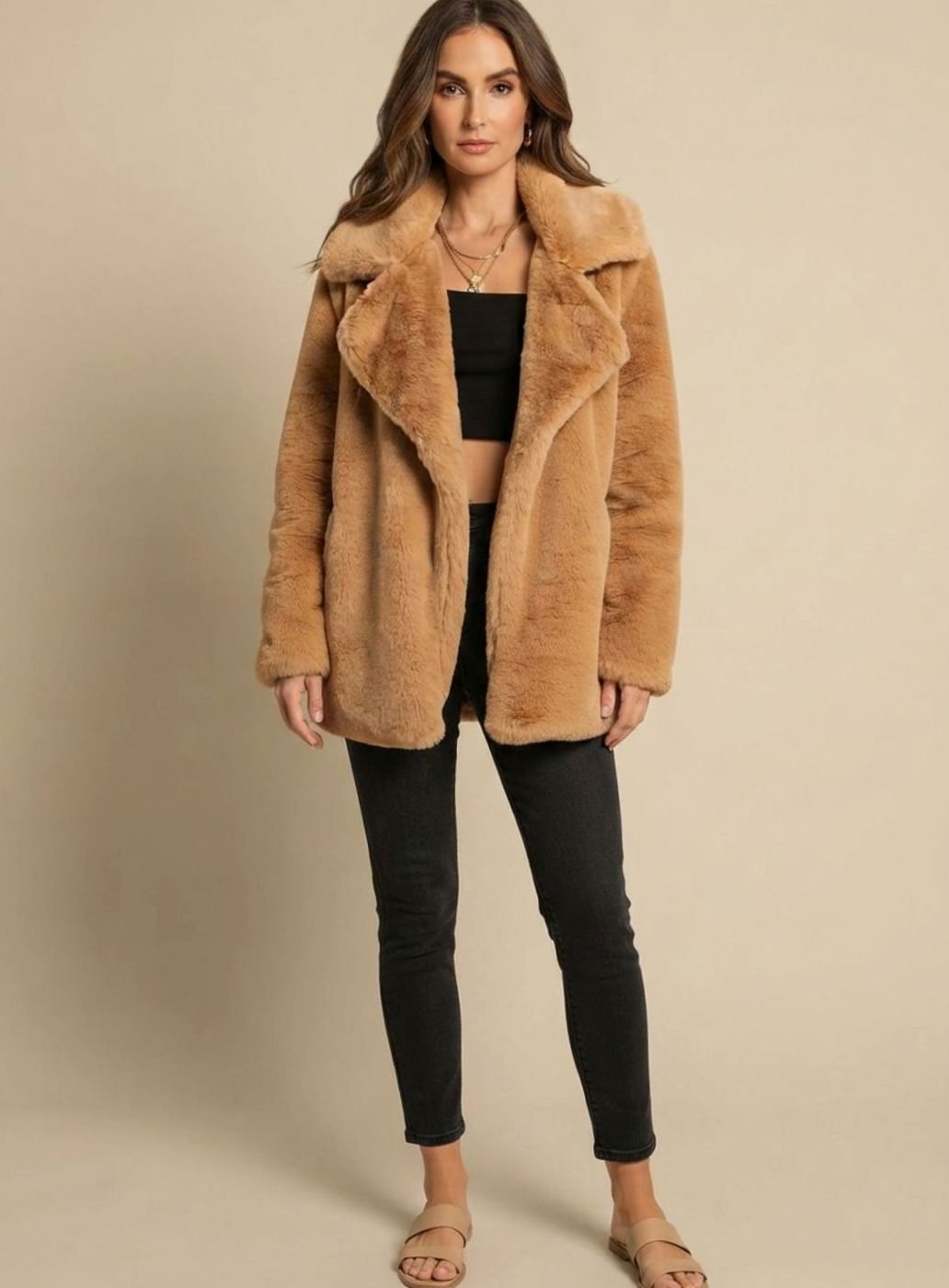 Annelise | Lodden jakke med brede revers og oversized snit
