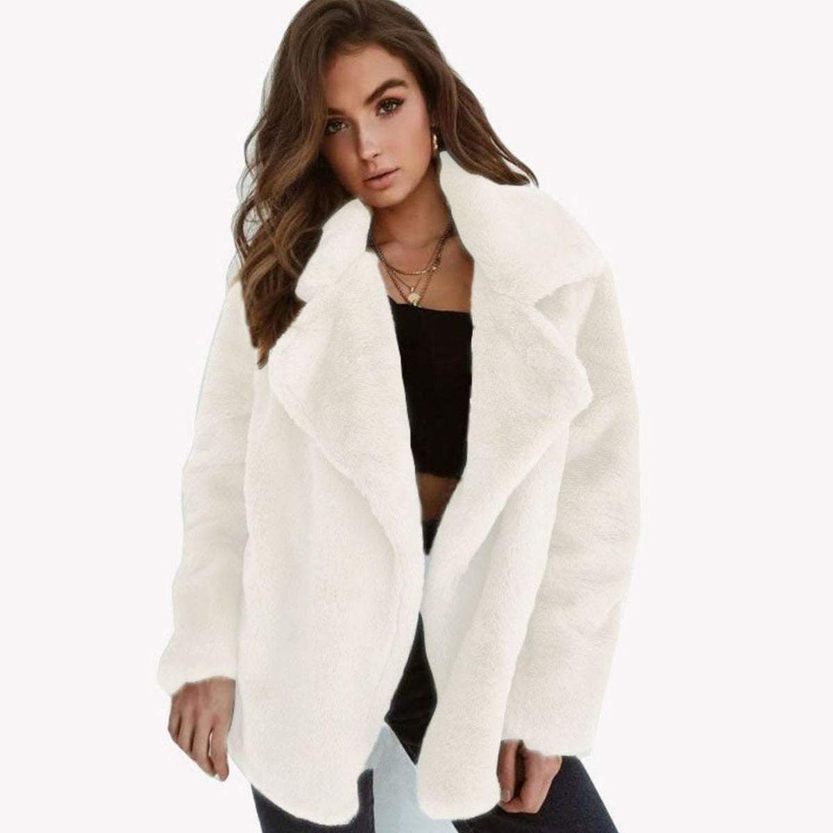Annelise | Lodden jakke med brede revers og oversized snit
