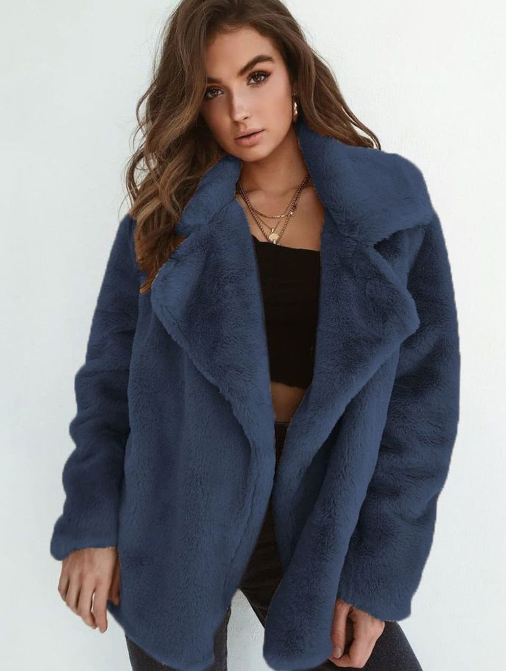 Annelise | Lodden jakke med brede revers og oversized snit