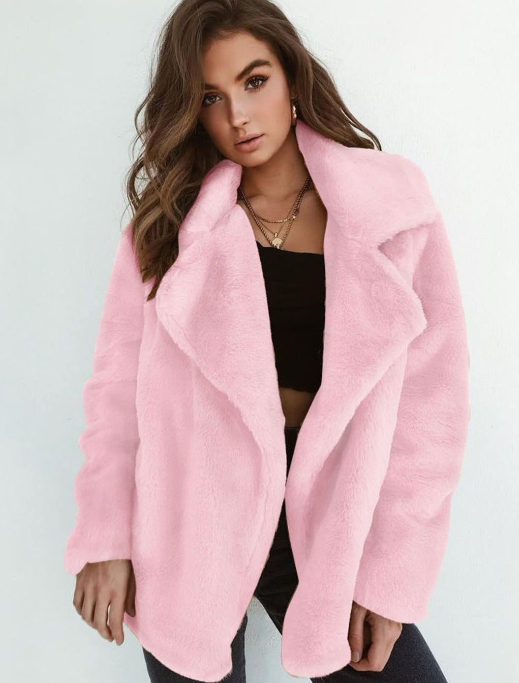 Annelise | Lodden jakke med brede revers og oversized snit