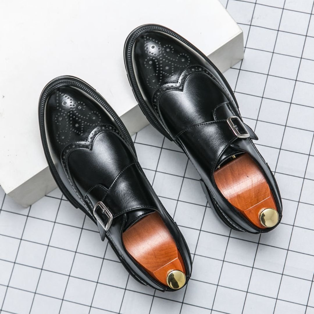 Frederik Herresko | Monk Strap Wingtip Brogue Læderlook 0