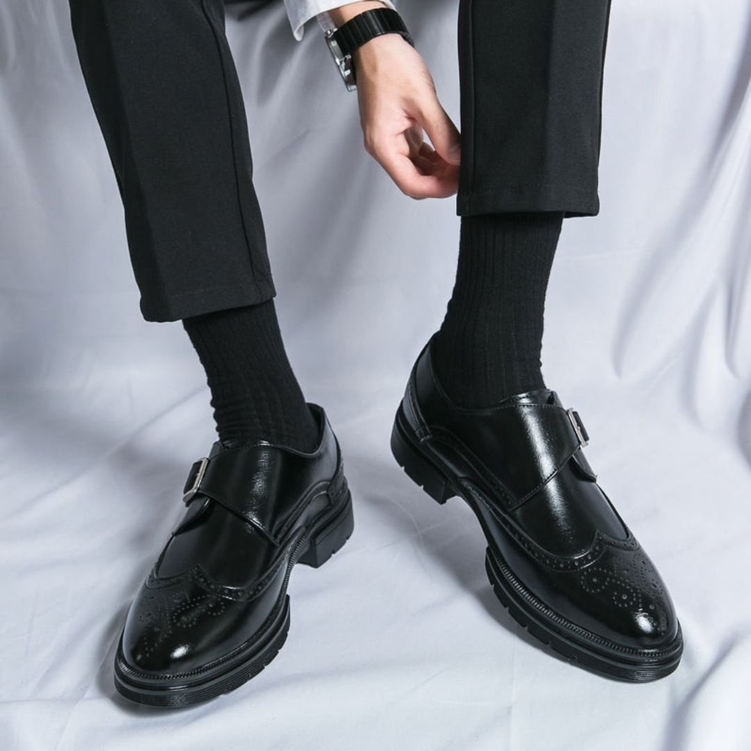 Frederik Herresko | Monk Strap Wingtip Brogue Læderlook 1