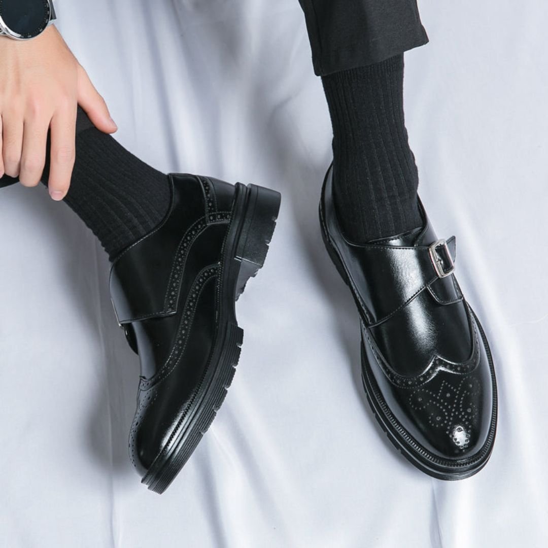 Frederik Herresko | Monk Strap Wingtip Brogue Læderlook 2