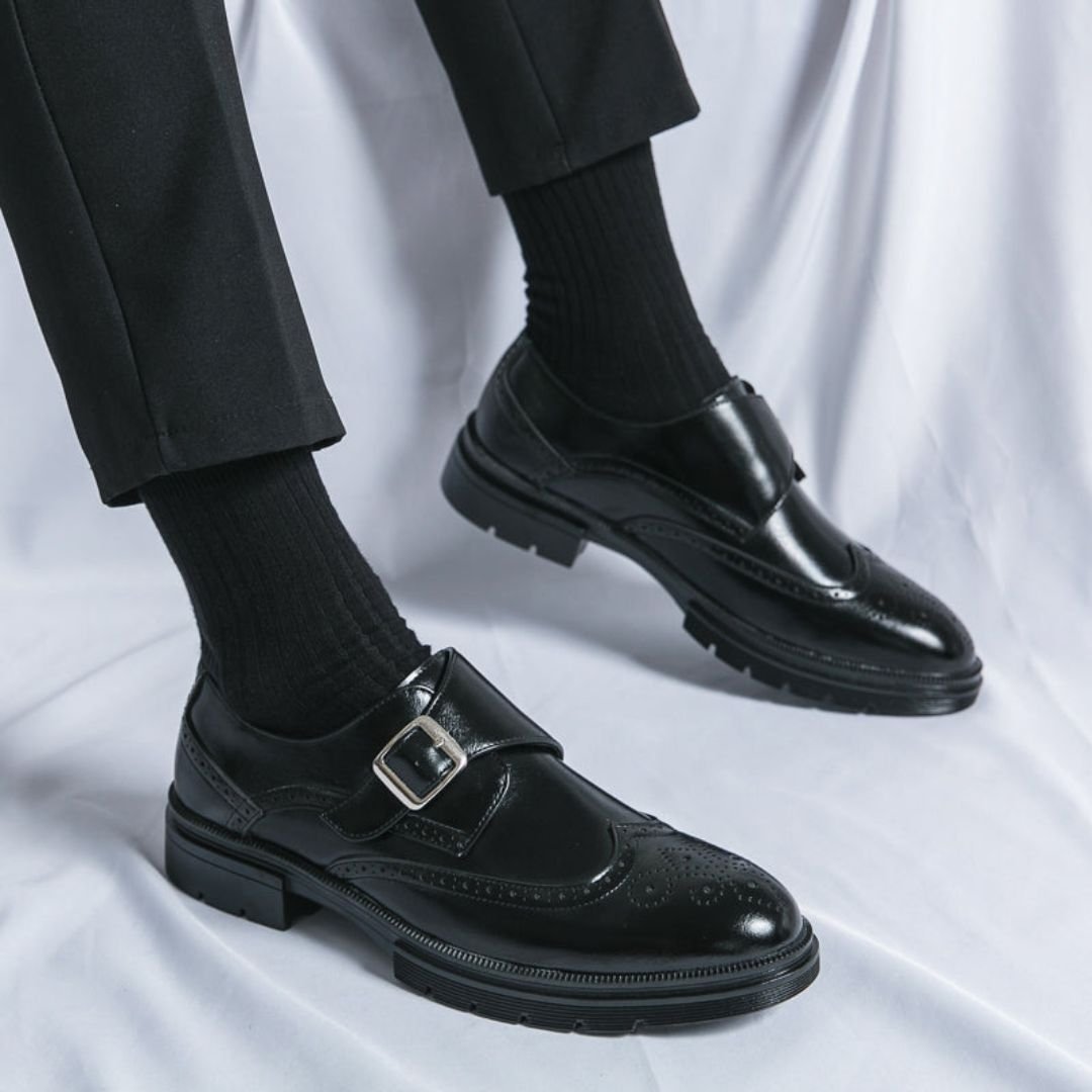 Frederik Herresko | Monk Strap Wingtip Brogue Læderlook 3