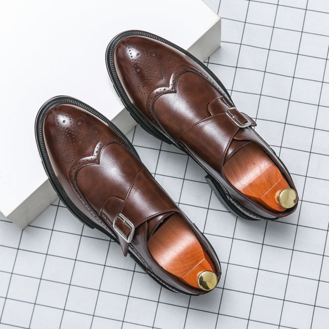 Frederik Herresko | Monk Strap Wingtip Brogue Læderlook 4