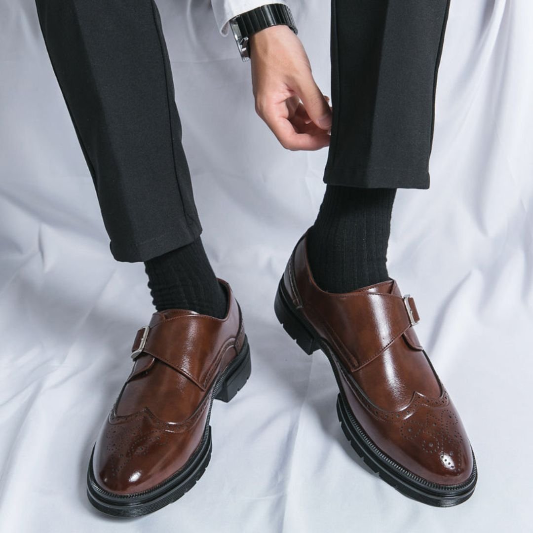 Frederik Herresko | Monk Strap Wingtip Brogue Læderlook 5