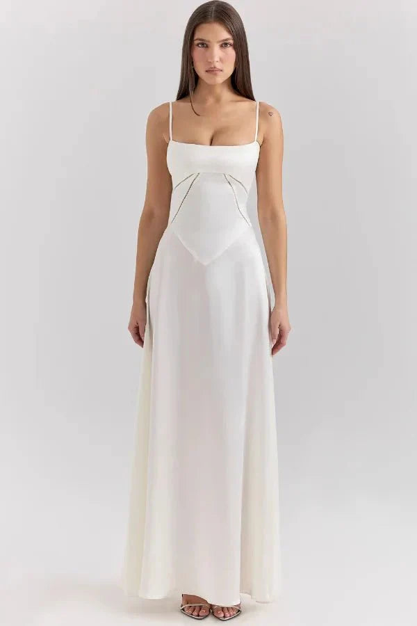 Gabriella Satin Corset Maxi Dress | Silkeagtig Satin, Korset-Design 1