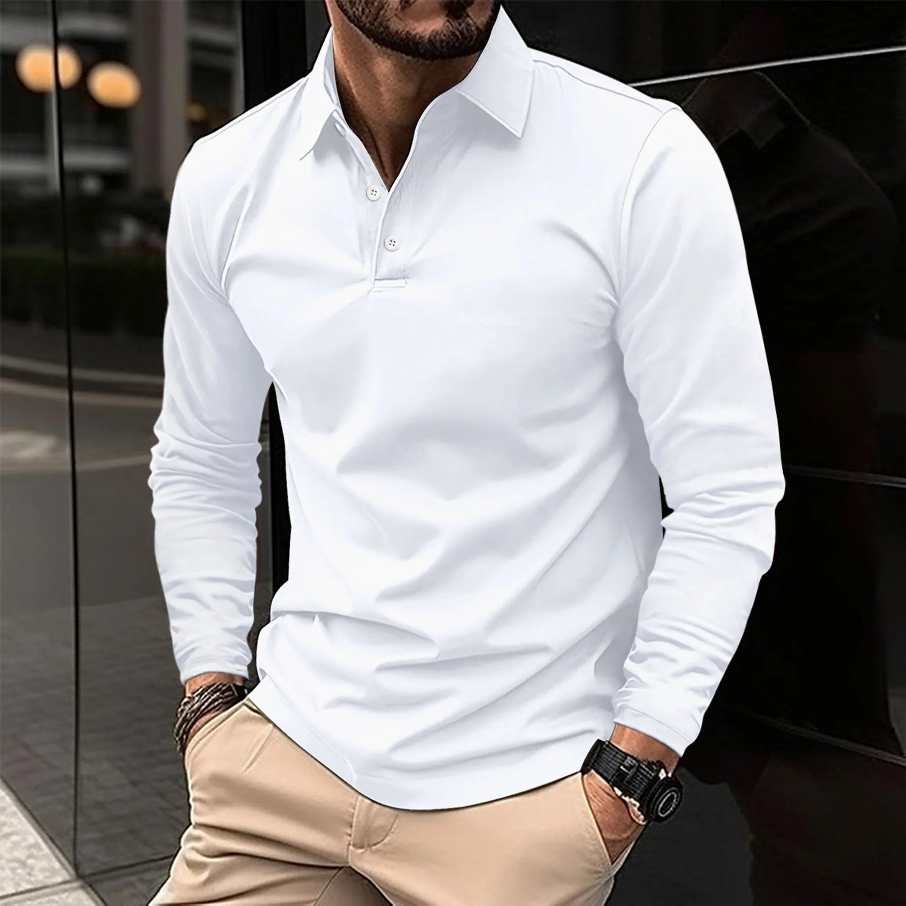 Galen Langærmet Poloshirt | Tidløst Design, Slank Pasform 0