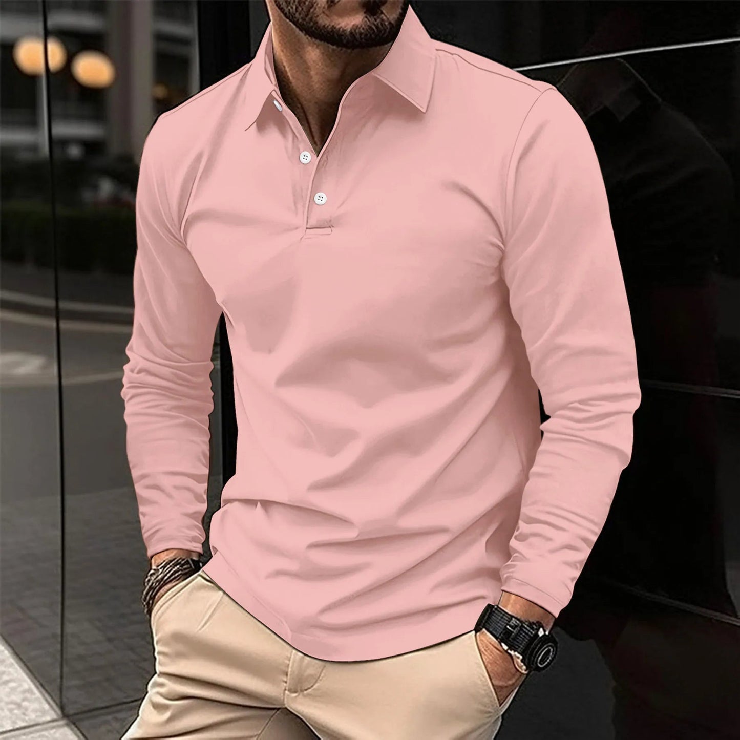 Galen Langærmet Poloshirt | Tidløst Design, Slank Pasform 2