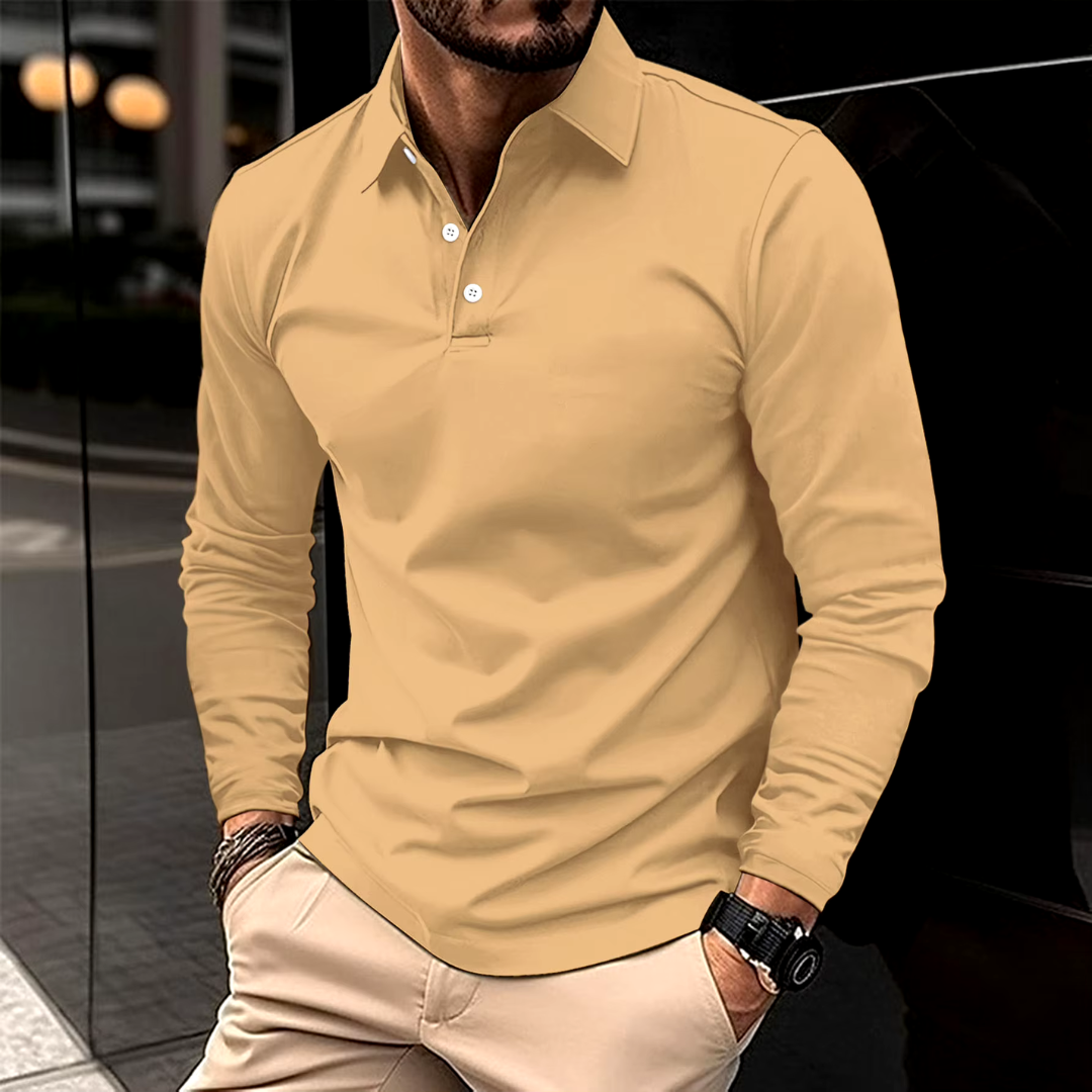 Galen Langærmet Poloshirt | Tidløst Design, Slank Pasform 6