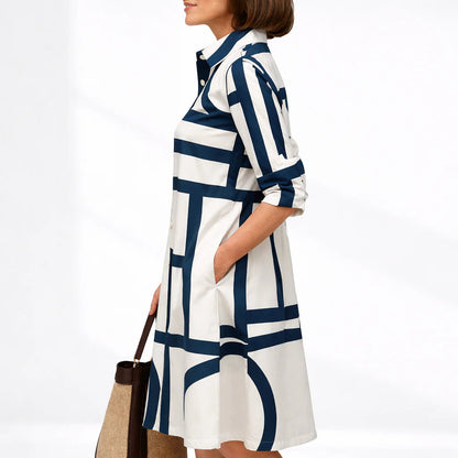 Gina Midi Dress | Geometric Pattern, Relaxed Fit 1
