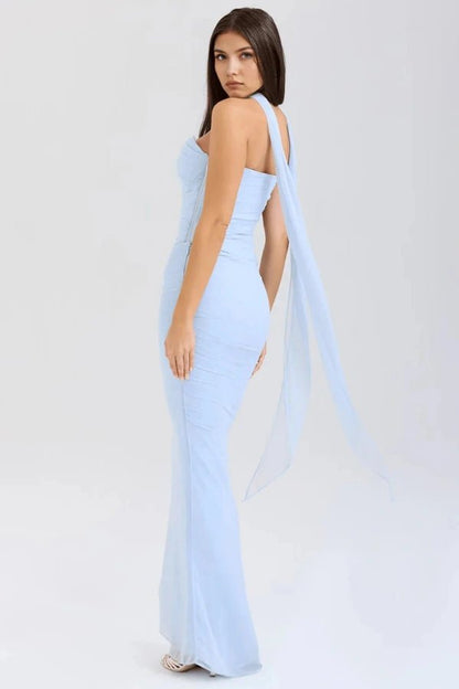 Halia Strapless Dress | Mesh Corset Design, Elegant Silhouette 0