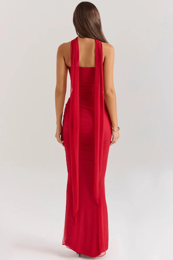 Halia Strapless Dress | Mesh Corset Design, Elegant Silhouette 8