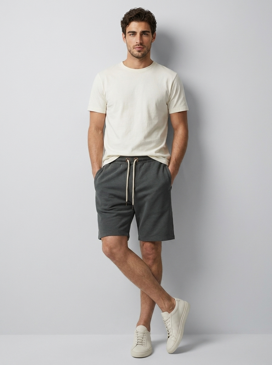 Harlan Sweatshorts Herre | Elastisk Talje, Sidelommer, Afslappet Pasform 1