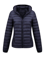 Helle Dunjakke Dame | Let Quiltet Med Hætte, Lynlåslommer 8