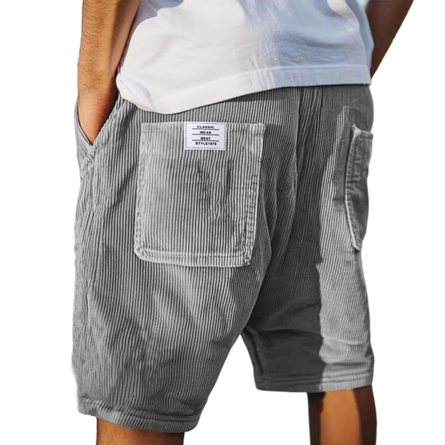 Hugo Herre Shorts | Elastisk Linning, Fløjlslook, Praktisk Baglomme 0