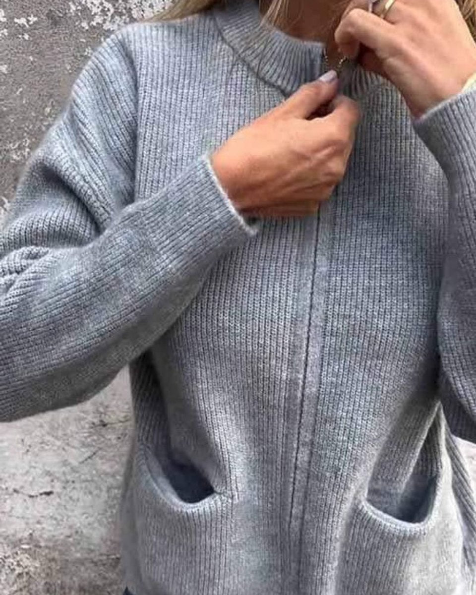 Ida Cardigan Dame | Strikket Lynlås, Afslappet Pasform, Lommer 3