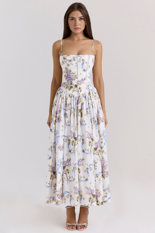 Imogen Maxikjole | Ærmeløs A-line med Blomsterprint 0