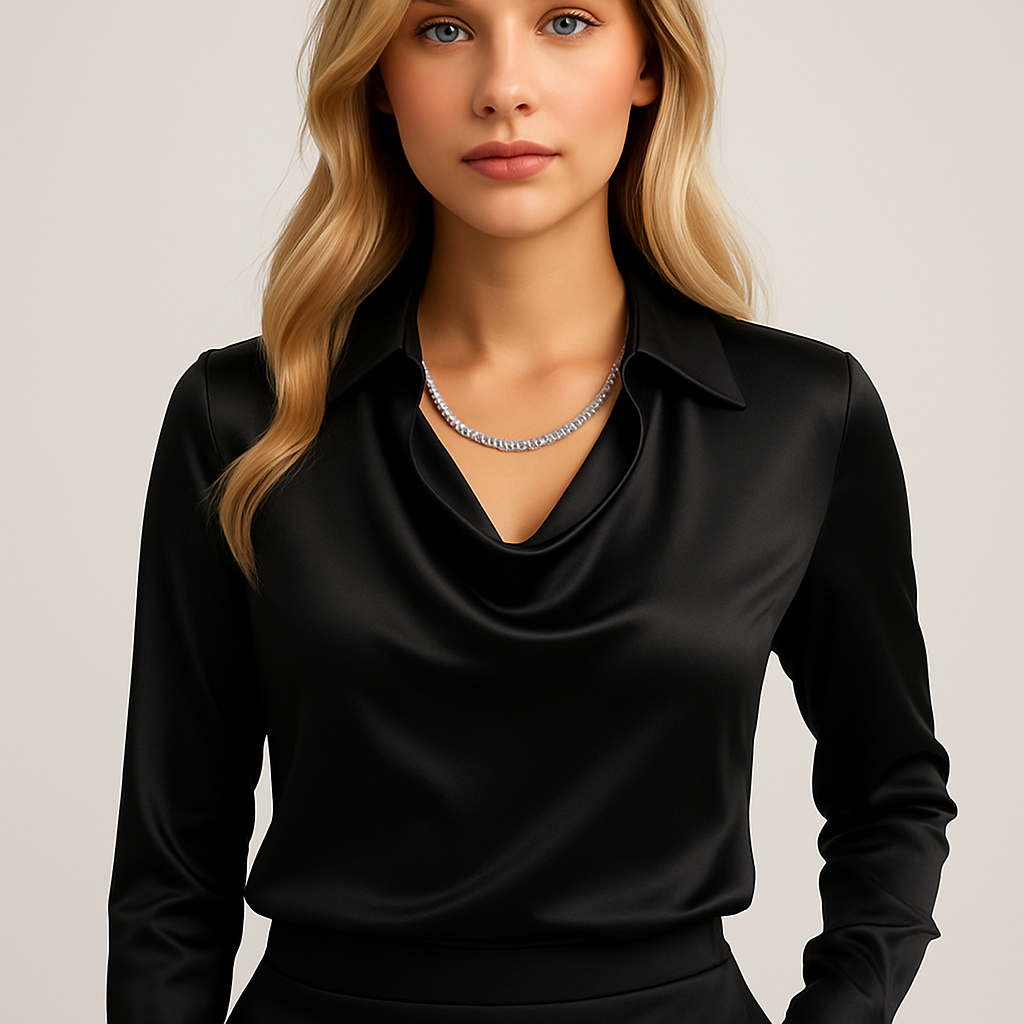 Isla Satin Bluse | Cowl Hals, Normal Pasform 11