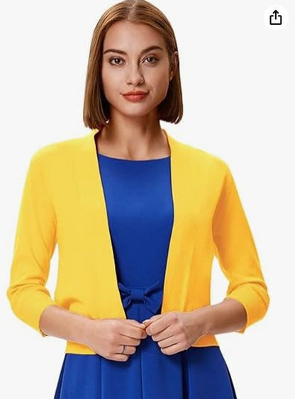 Jade Cardigan Dame | Åben Front, 3/4-Ærmer, Alsidig Styling 10