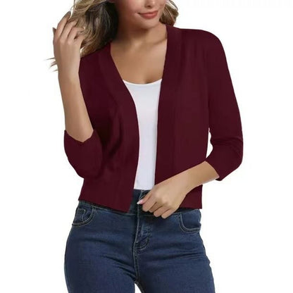 Jade Cardigan Dame | Åben Front, 3/4-Ærmer, Alsidig Styling 14