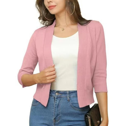 Jade Cardigan Dame | Åben Front, 3/4-Ærmer, Alsidig Styling 20
