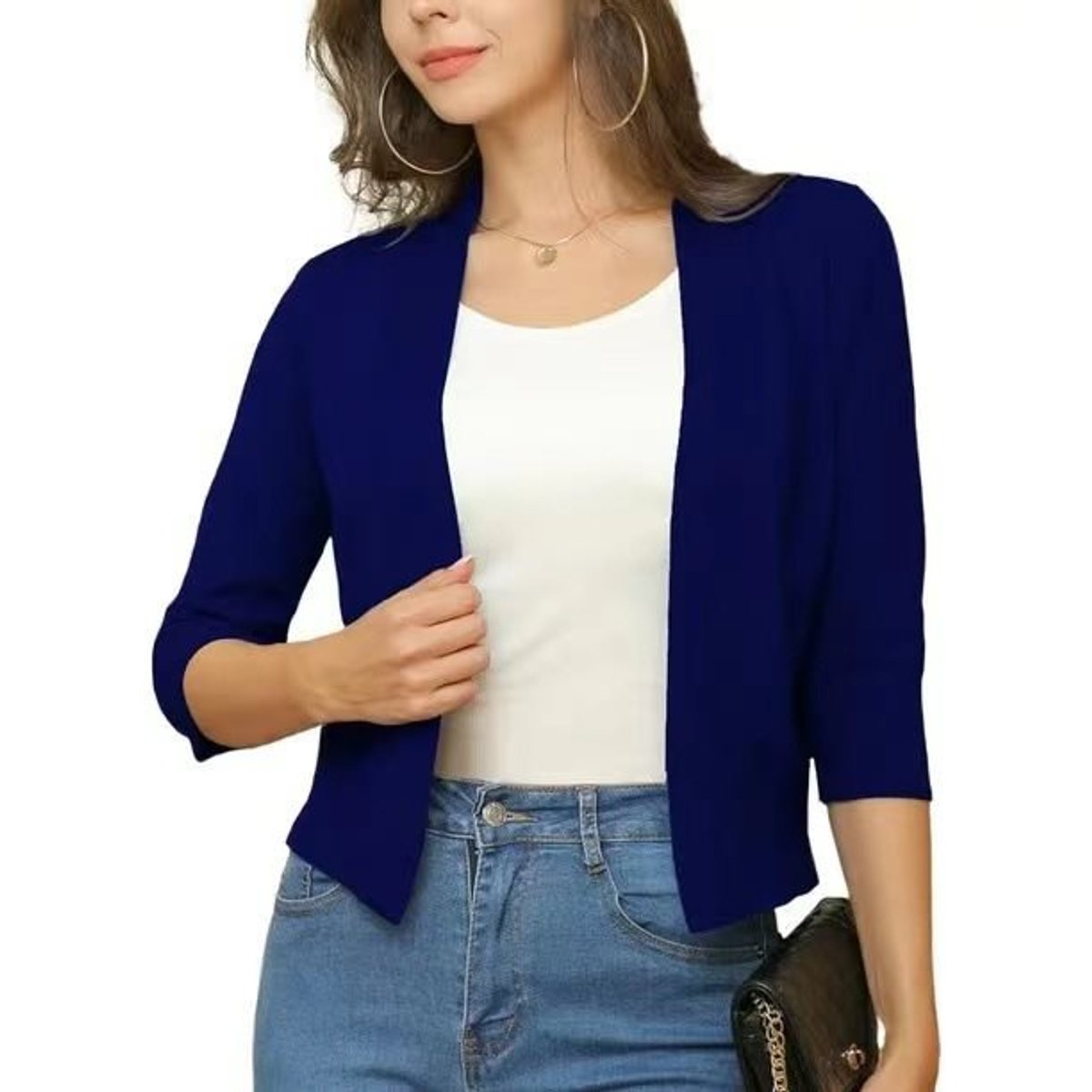 Jade Cardigan Dame | Åben Front, 3/4-Ærmer, Alsidig Styling 4