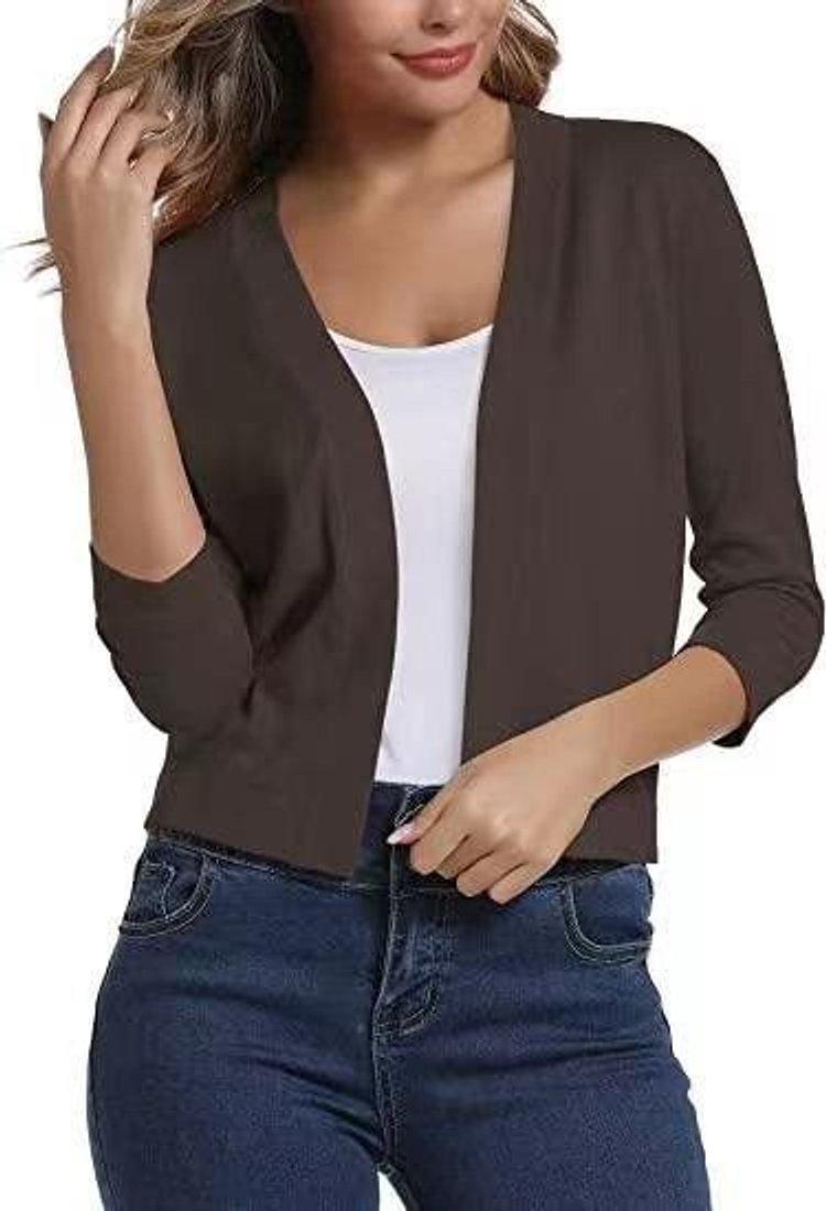 Jade Cardigan Dame | Åben Front, 3/4-Ærmer, Alsidig Styling 6