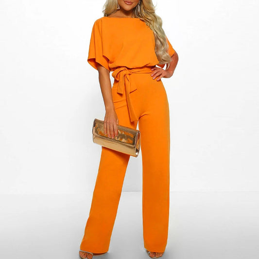 Juna Jumpsuit | Justerbart Bindebånd, Brede Ben, Mellemvægtsstof 0