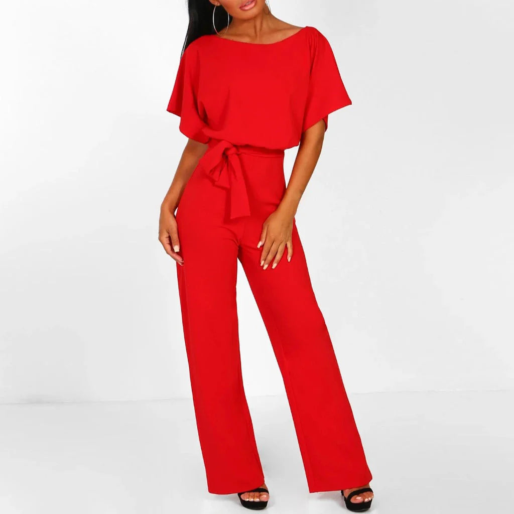 Juna Jumpsuit | Justerbart Bindebånd, Brede Ben, Mellemvægtsstof 1