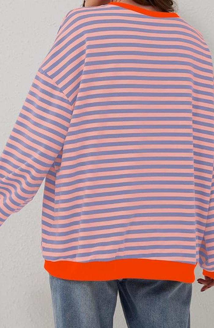 Kaja Dame Sweater | Stribet Crewneck til Forår, Afslappet Pasform 8