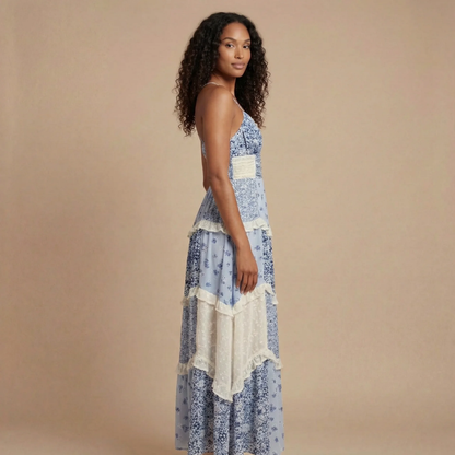 Kira Maxi Kjole | Blomstret, V-hals, Justerbare Stropper 2