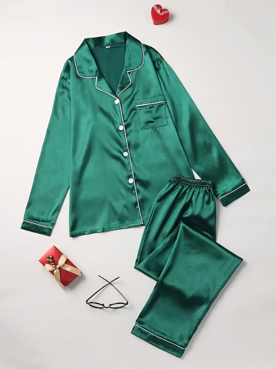 Kira Pyjamassæt | Button-Down, Lange Ærmer, Blødt Materiale 2
