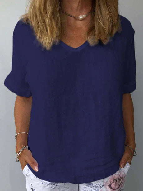 Kira Sommer T-shirt | V-hals, Åndbart Stof til Kvinder 0
